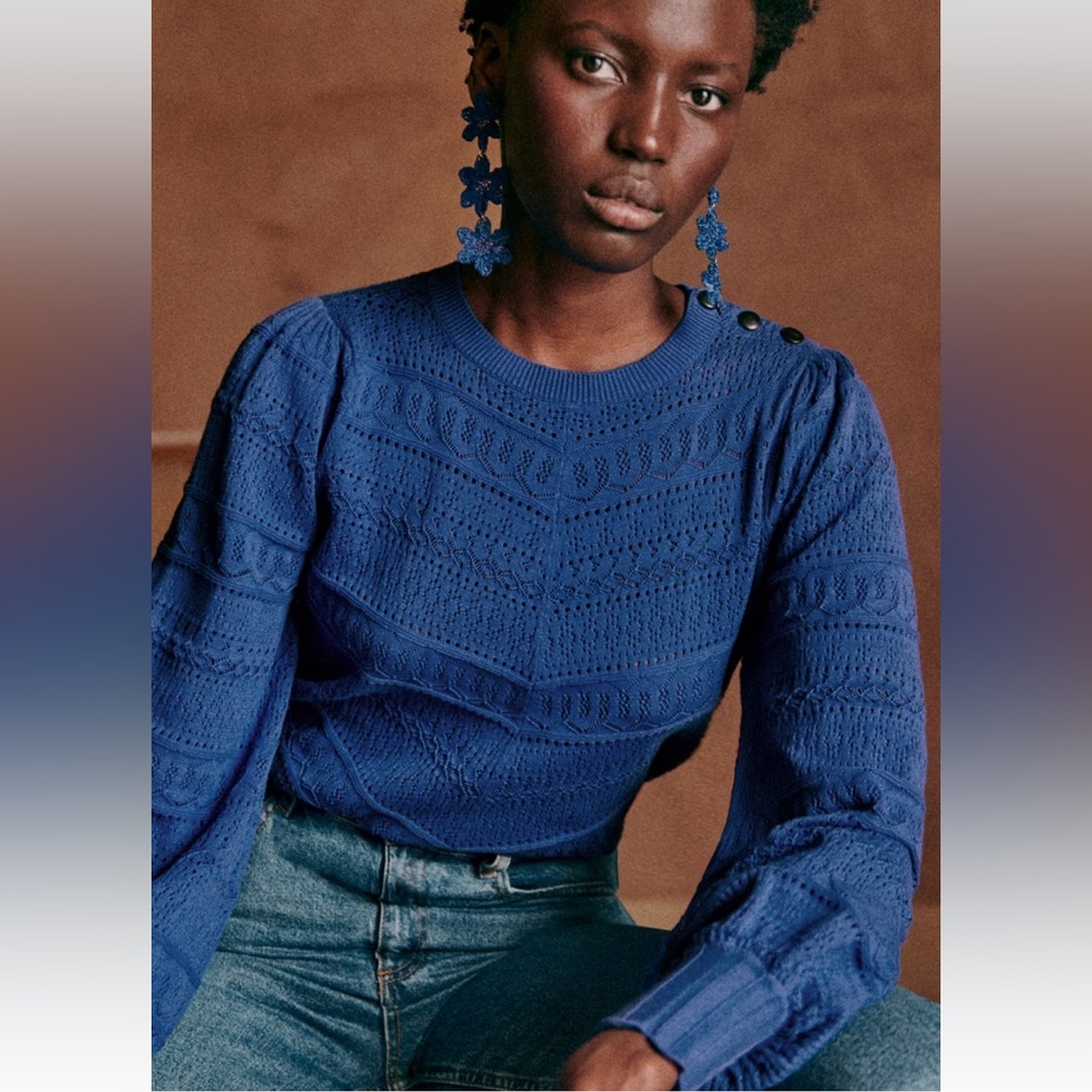 Sezane Soline Jumper Indigo - Size XXS